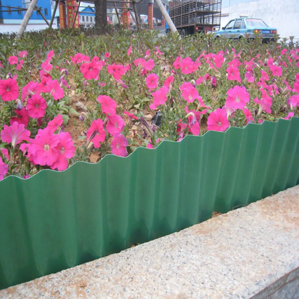Plastic Landscape Edging Border Garden Fence Decor for Yard Lawn Flower Bed Planters Balcony Backyard Outdoor Scene Decoration