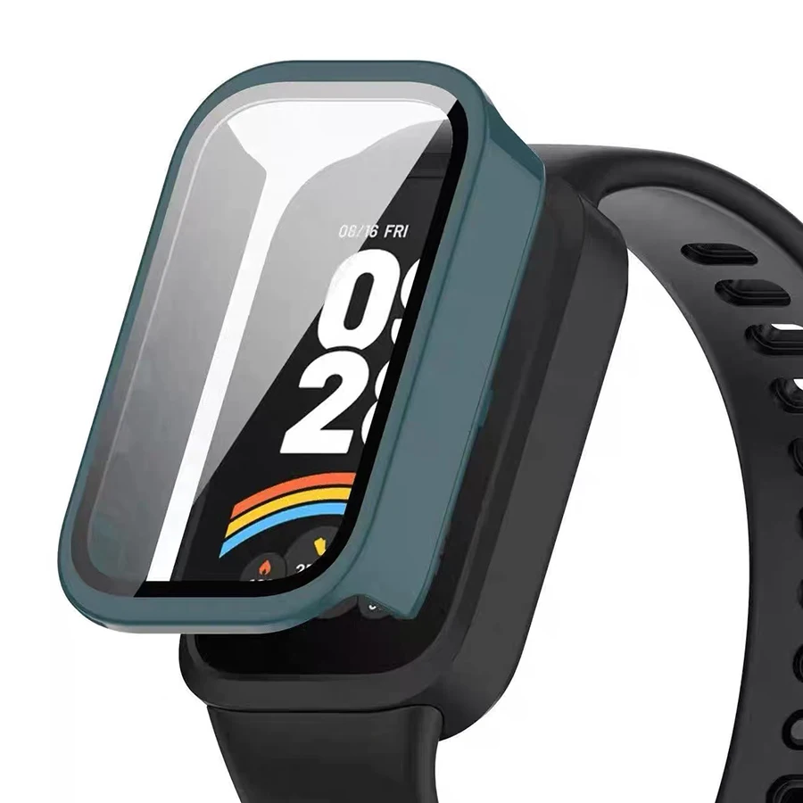 PC-hoesje + gehard glazen scherm beschermer voor Xiaomi Mi Band 9 Active band scherm beschermer hoes bumper shell voor Redmi Band 3