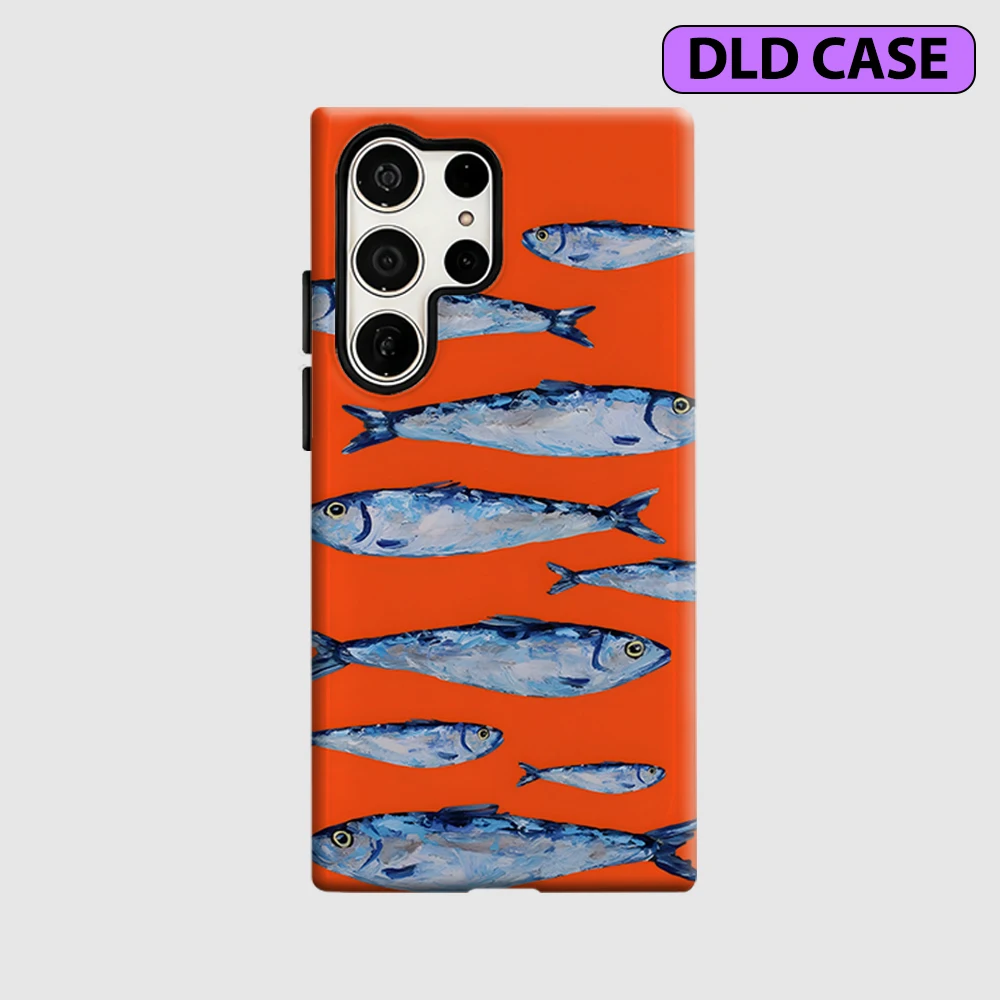 Sardine Pop Phone Case for Samsung Galaxy S26 S25 Ultra S24 S23 Ultra Plus Shockproof Double Layer Tough Back Cover