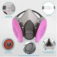 6200 Dust Gas Respirator Half Face Dust Mask With 2097 Filter For Painting Spraying Organic Vapor Welding Grinding Work Safety