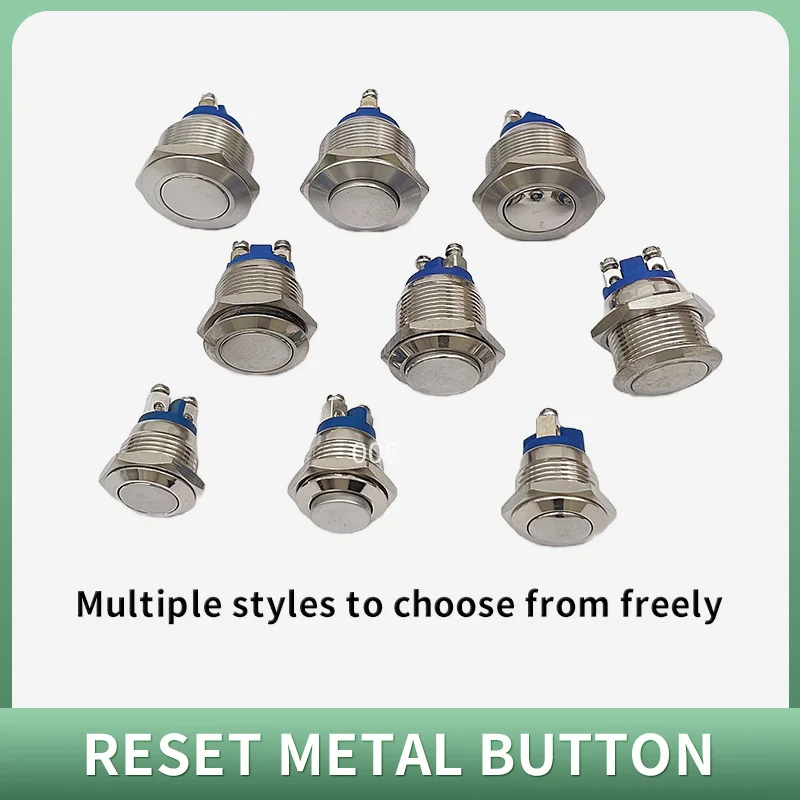 16/19/22mm Metal button self reset inching high head round head flat heads circular switch crew pin insertion pin 8-25mm