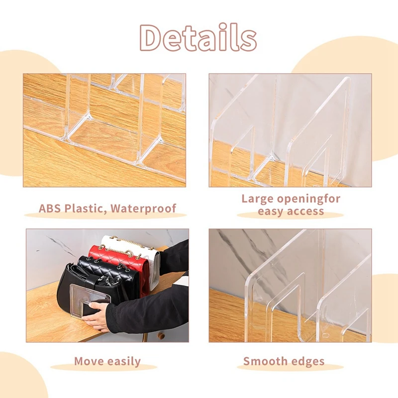 Handbag Storage Rack Multi-Grid Partition Bag Closet Shelf Book Display Rack Hand Storage Storage Rack