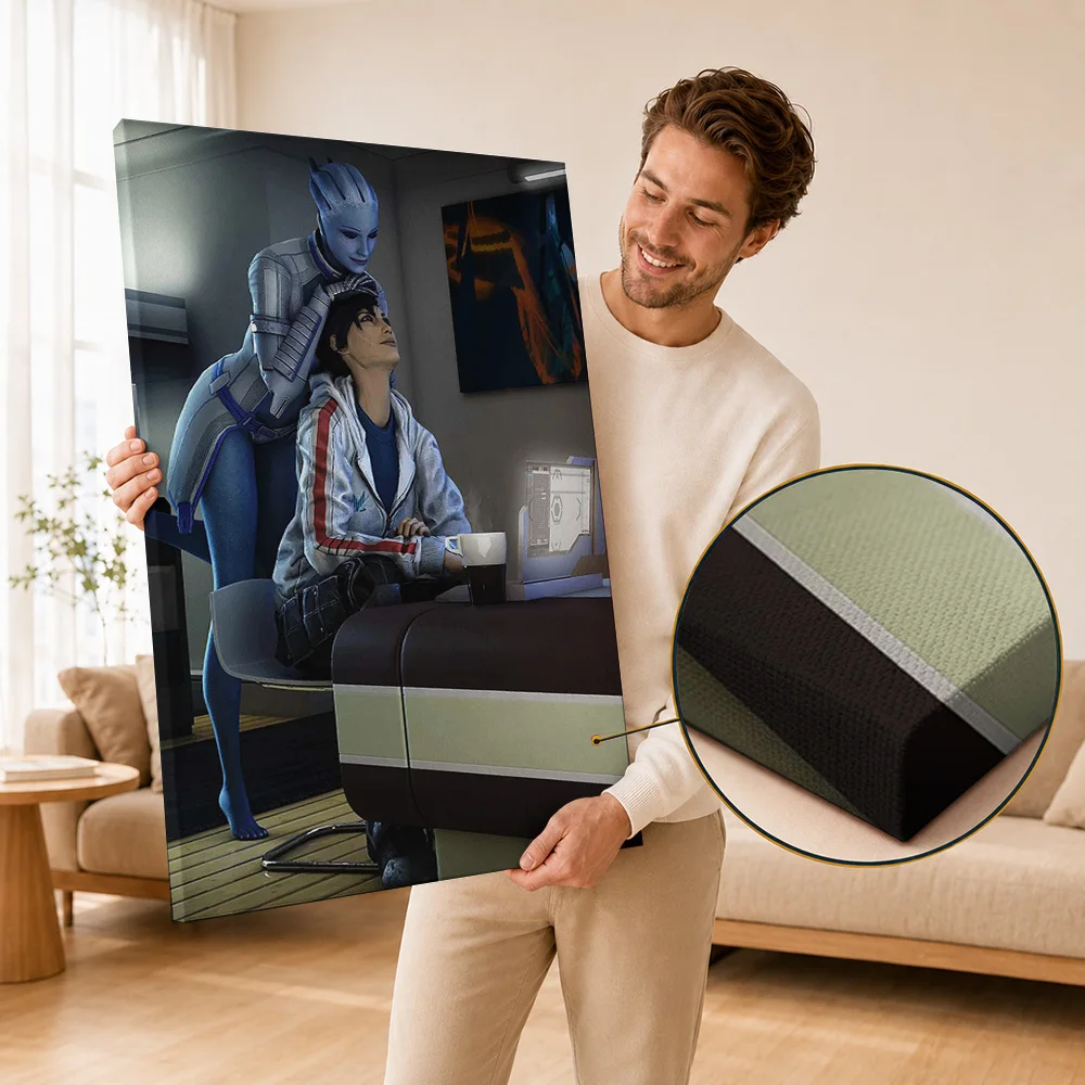 Mass Effect Canvas Print Posters Dark Adventure Style Canvas Wall Art With Personalized Photo For Teen Bedroom Ideal Gamer Gift