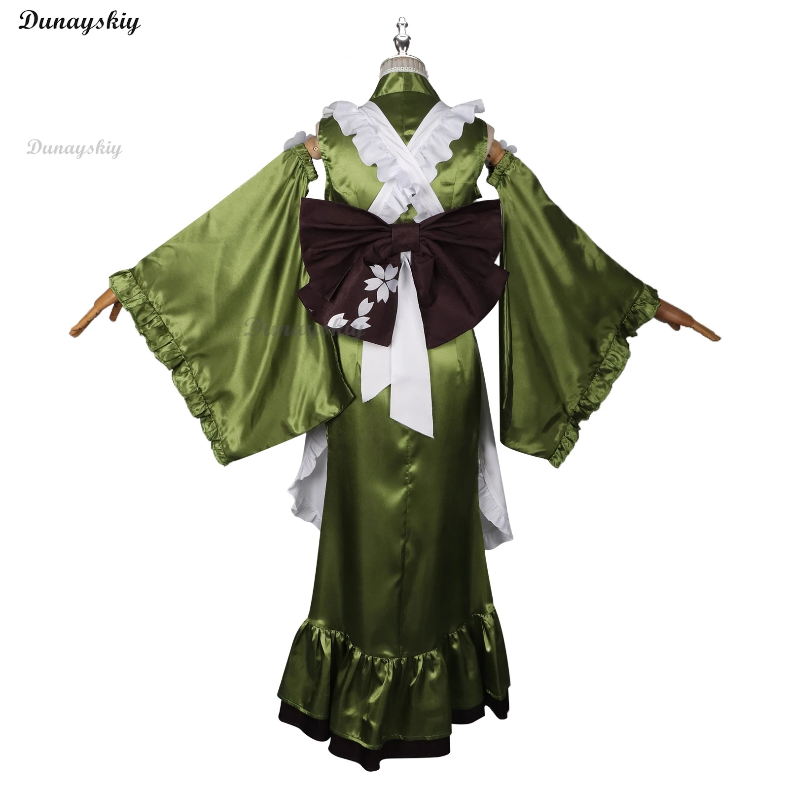 Miikuu Matcha الأخضر تأثيري زي للنساء ، ساحة بارفيه ، فستان بأكمام طويلة وواسعة ، فتاة كيمونو ، شعر مستعار ، هدايا حفلة عيد ميلاد ، جديدة