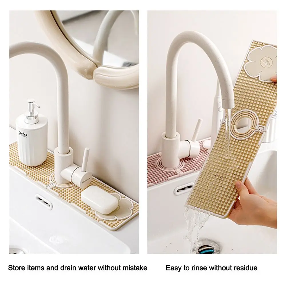 

New Foldable Faucet Drain Pad Silicone Splash Proof Faucet Mat Countertop Protector Bathroom/Kitchen Accessories