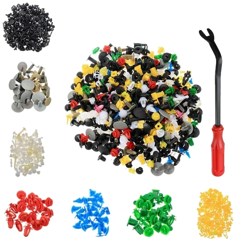 

200Pcs Toolkit Auto Car Screwdriver Tool Body Plastic Push Pin Rivet Fasteners Trim Panel Moulding Clip