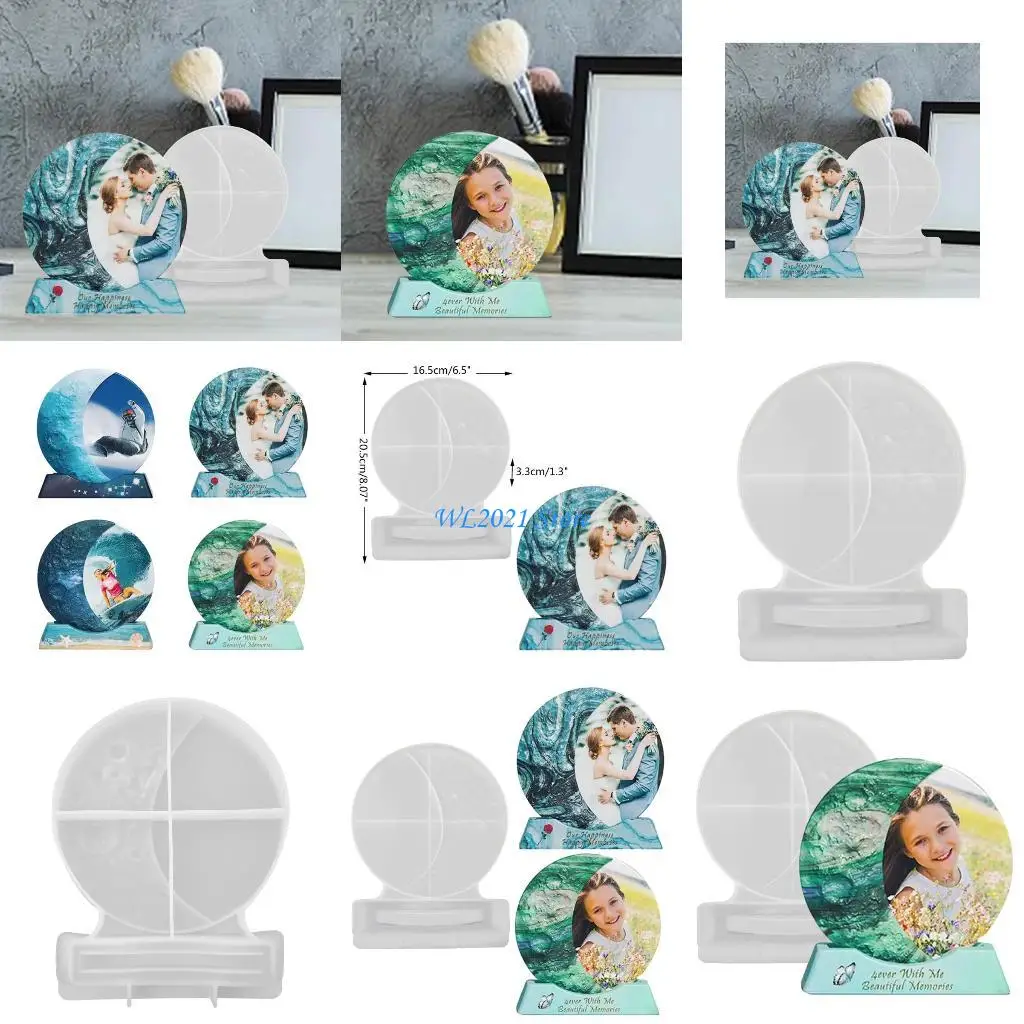 G5GC إطار صورة القمر الهندسي قالب من السيليكون مع قاعدة راتنجات الايبوكسي صب المجوهرات أداة صنع ديكورات المنزل الحرفية ذاتية #1