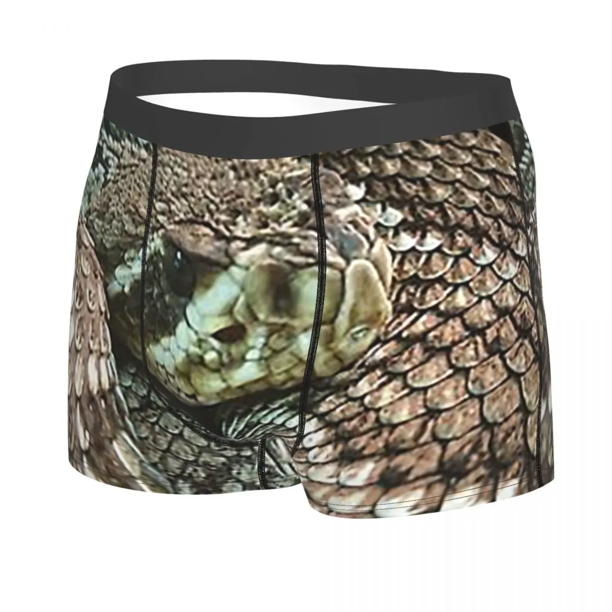 복서 팬티 반바지 뱀, 코일 다이아몬드백 방울뱀 팬티 남성용 통기성 속옷 남성용 남자친구 선물