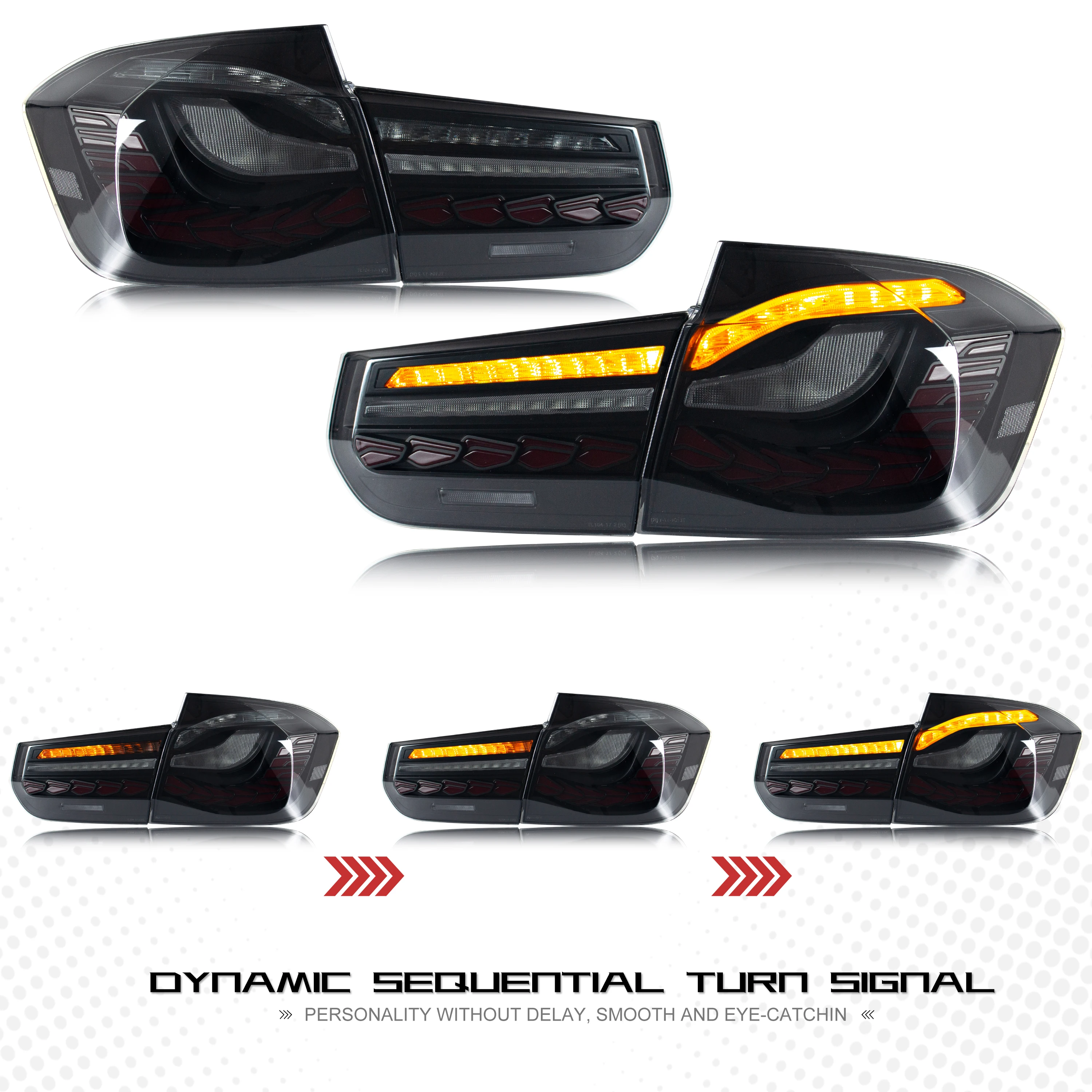 LED-Rückleuchten für BMW 3er F30 F80 M3 Limousine 2013–2018, sequentielles Signal, GTS, dynamische Rückleuchten