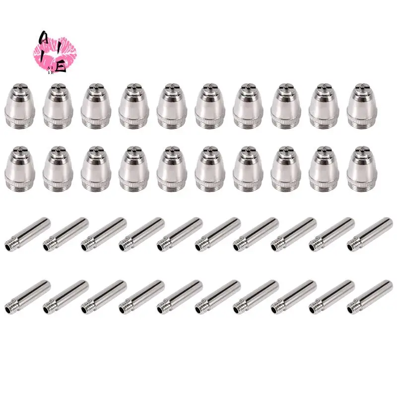 

A11E-40Pcs AG60 Plasma Cutting Torch Consumable SG55 Plasma Cutter Kit 60A AG-60 Plasma Torch Tip Electrode Nozzle