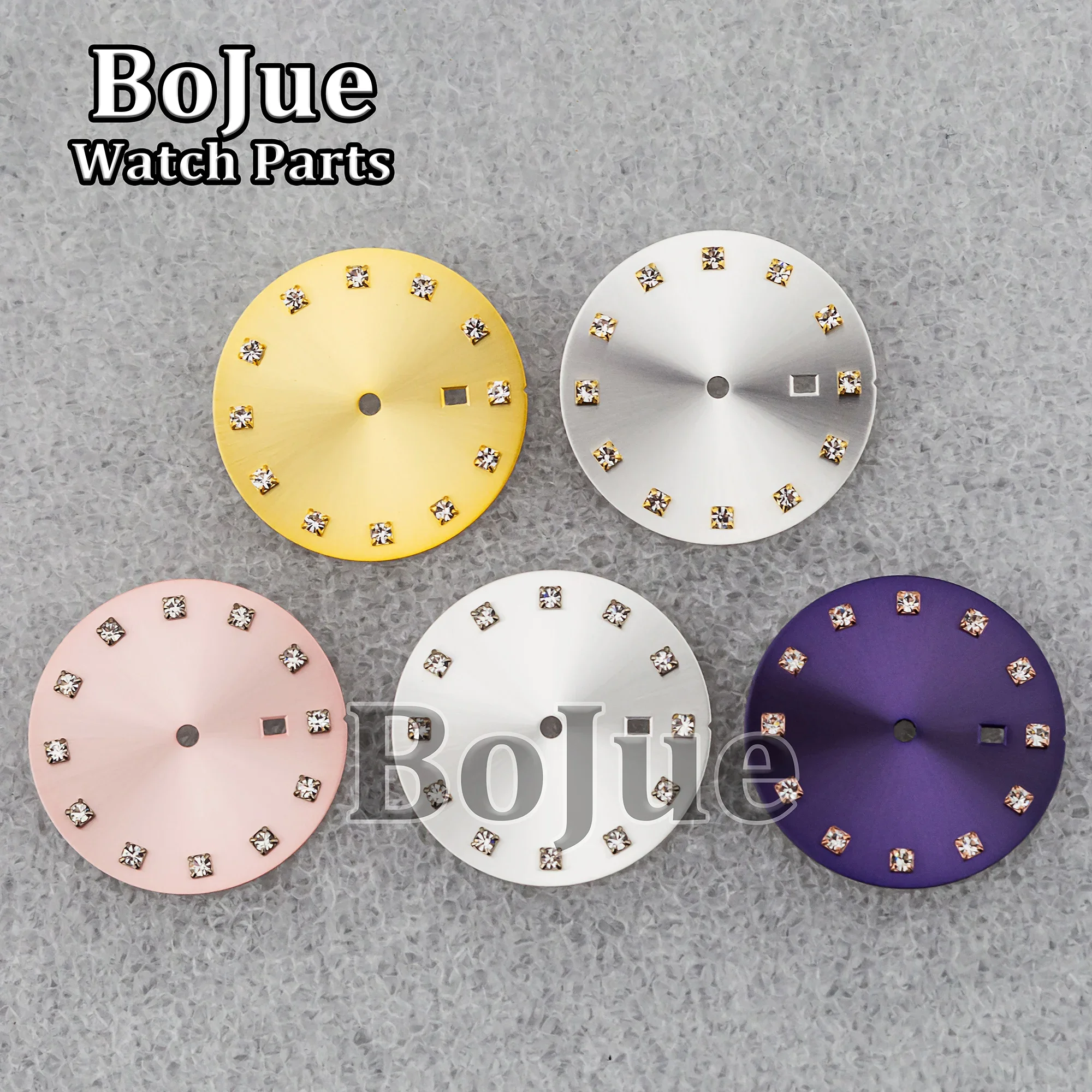 女性と女性のためのダイヤモンドダイヤルウォッチ,非発光,自動巻きムーブメント,ピンクのアクセサリー,25mm,nh05,nh06,交換用フェイス