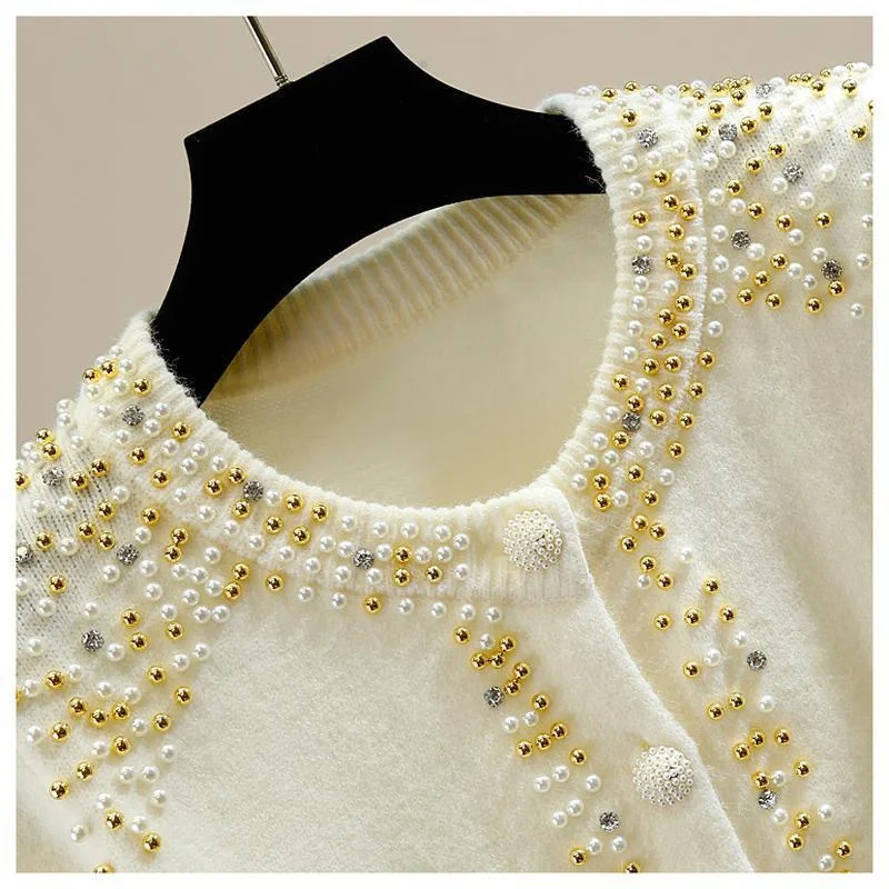 

Dingzhu короткий свитер с ромбовидной инкрустацией для женщин, модный вязаный свитер, куртка-кардиган, весна-осень 2026, новый трикотажный топ