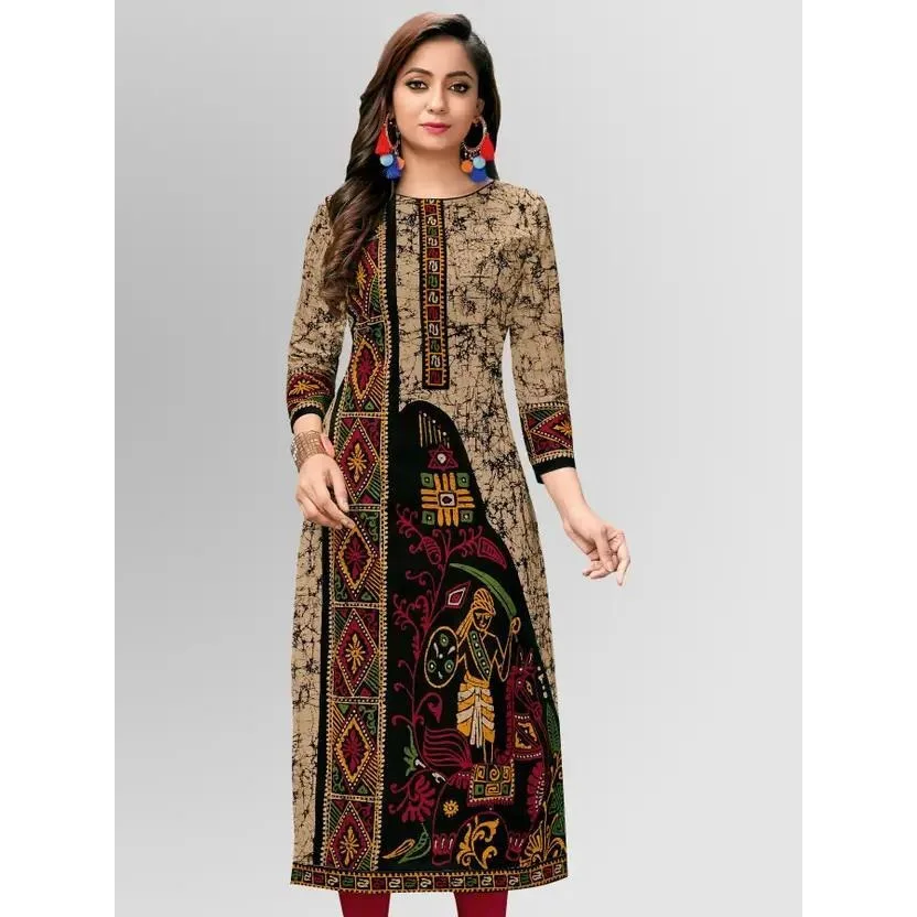 المرأة المسلمة كورت عصرية أنيقة مستقيمة أنبوب عادية الزهور نمط شق هيم فستان مريح Islamitische Dames Kleding #1