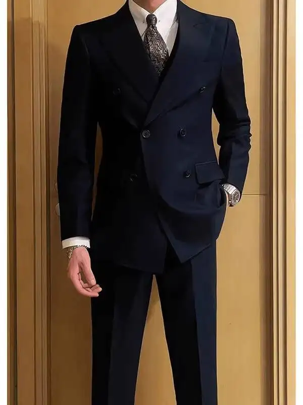 

Design High-End Men's Wedding Handsome Double-Breasted Suits, Business Formal Wear, Adult And Dress Suits