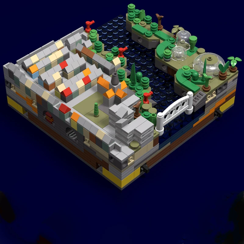 

770 шт. MOC 20x20 Micro City Connectable Waterfront 04 строительные блоки Рождественский подарок для родителей и детей интерактивные образовательные