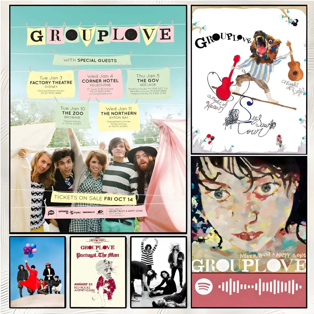 Indie Rocker G-Grouplove Poster Superior Home Space  Indoor Decorative Art & Home Decor