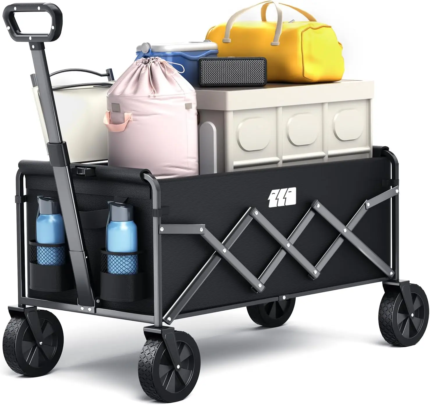 

Складная тележка-вагончик, усиленная, с колесами, грузоподъемность до 81,6 кг (180 фунтов)