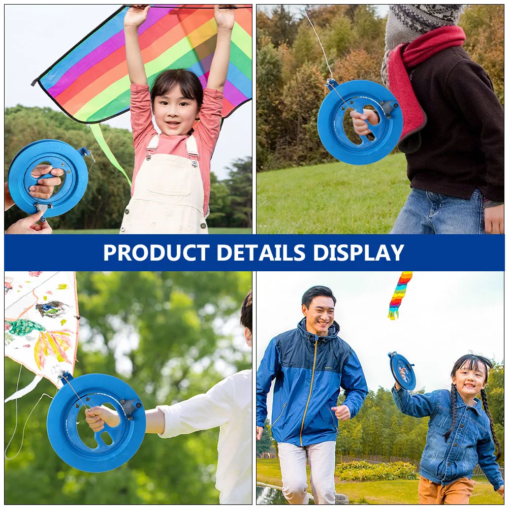 플라스틱 릴 와인더 핸들 1세트, 200M 라인 스크래치 방지 인체공학적 그립 카이트 라인 핸드 휠 와인딩 도구 (어린이용)