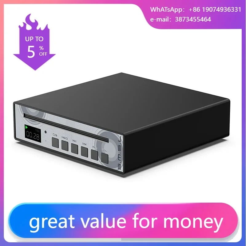 

SMSL PL100 Hi-res Audio CD Player Portable CS43131 Support Optical Coaxial 32Ω/60mW 3.5mm Headphone Output With Remote Control