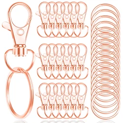 15/25/40/60 sets swivel lobster claw clasps with key rings lanyard snap hooks key chains for decoration DIY crafts 32mm/1.25in