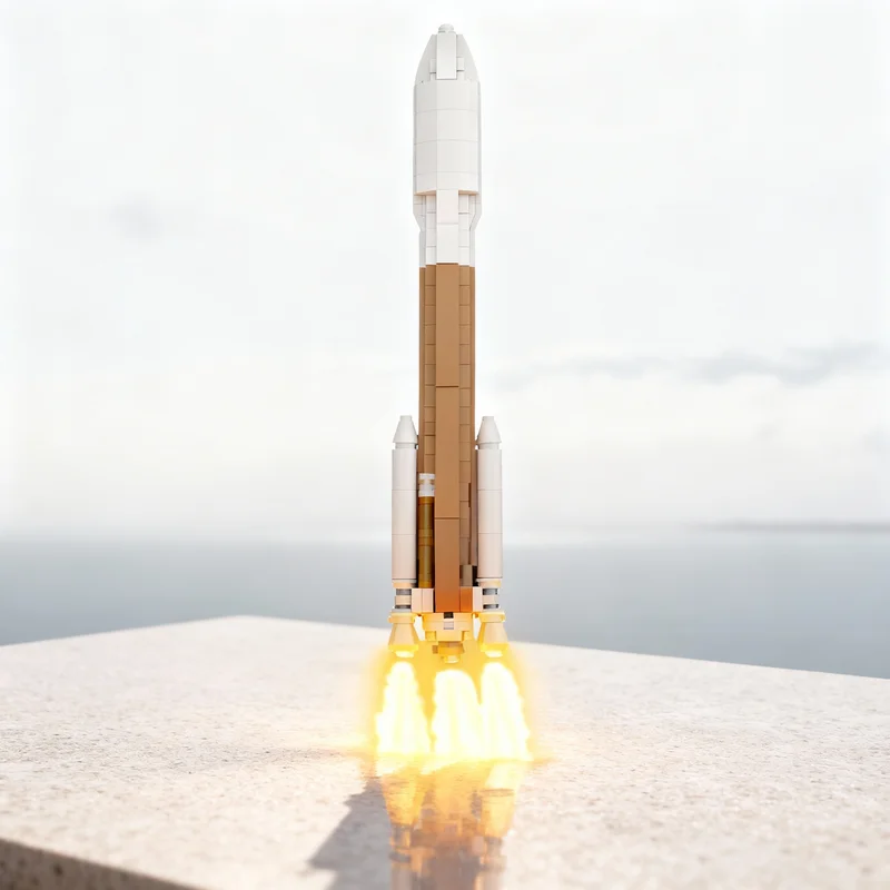 

238 деталей MOC: Модель космического корабля Atlas V, масштаб 1:1, конструктор, архитектурный набор, подарок на Рождество, креативная игрушка, кирпичики для детей