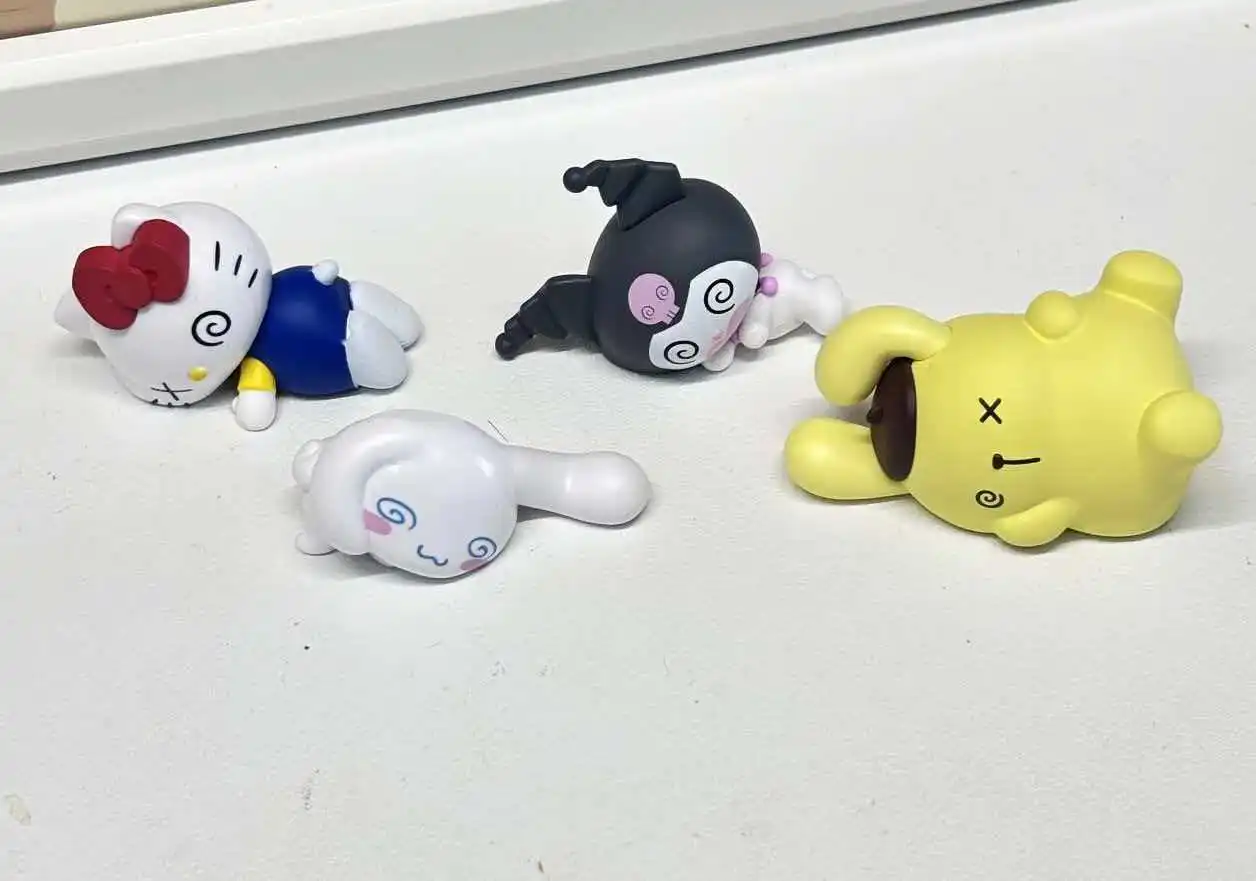 

New Product In Stock Kt Cat Kuromi Character Fainting Design Blind Box Figurine Desktop Ornament As A Holiday Surprise Gift