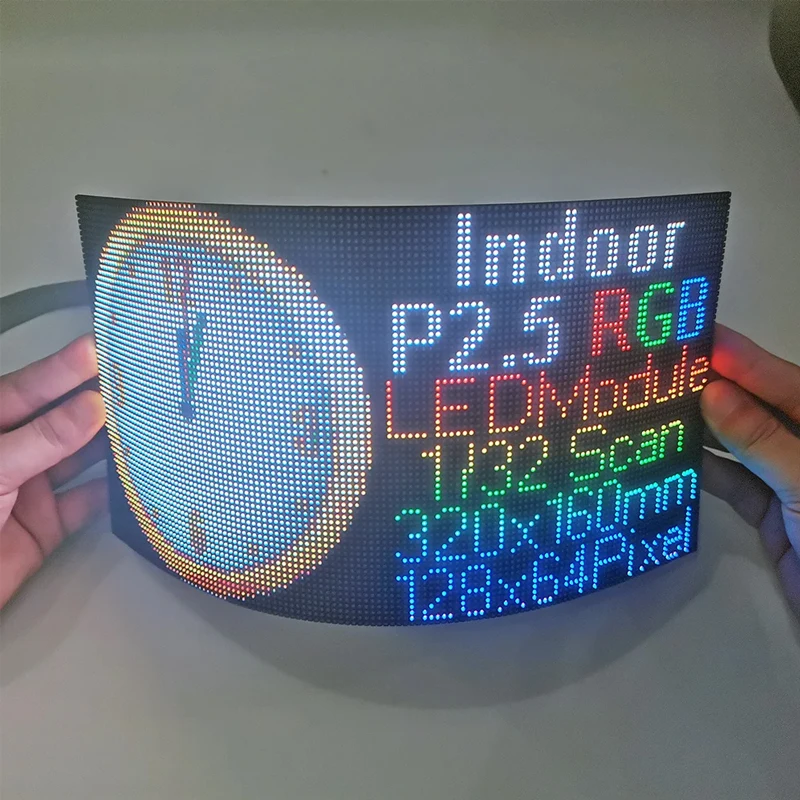 Indoor Flexible Full Color P2.5 SMD LED Display Module Matrix HD LED Panel 320x160mm 128 x 64 Pixels Video Wall for Advertising