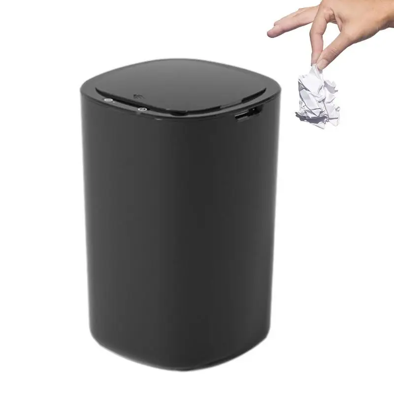 

Мусорная корзина с автоматическим датчиком, семейство размеров 12 л, с крышкой, без пыли, для кухни, спальни, офиса, столовой, гостиной