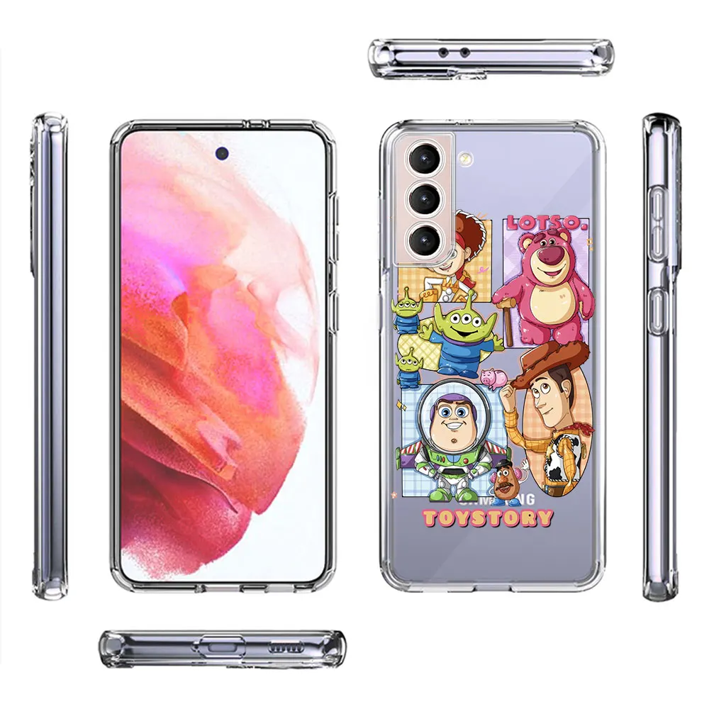 Soft Case for Samsung Galaxy S23 S20 S21 FE S22 S24 Ultra S8 S10 Lite S9 Plus Transparent Phone Cover Disney Cartoon Toy Story