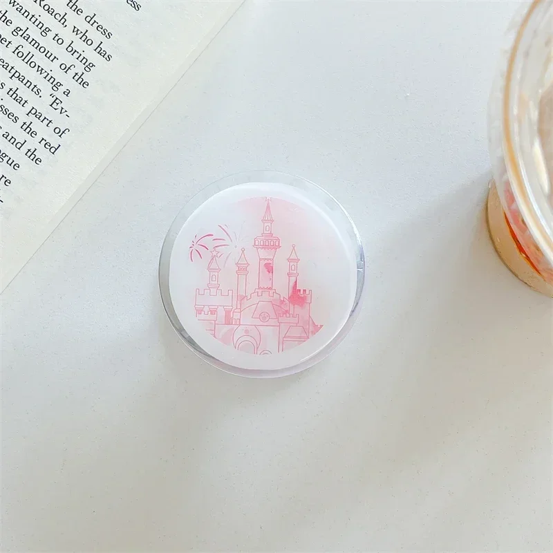 حامل مغناطيسي وردي لطيف على شكل قلب لهاتف آيفون 17 فتاة جميلة على شكل قلعة حامل لملحقات هاتف أبل قبضة توك