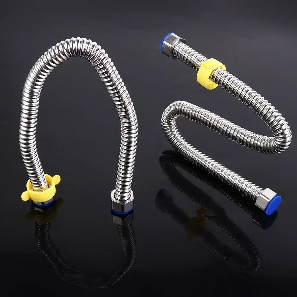 High-temperature Resistant 304 Stainless Steel Hose Thickened with Wrench Corrugated Pipes 10cm/20cm/30cm/40cm/50cm