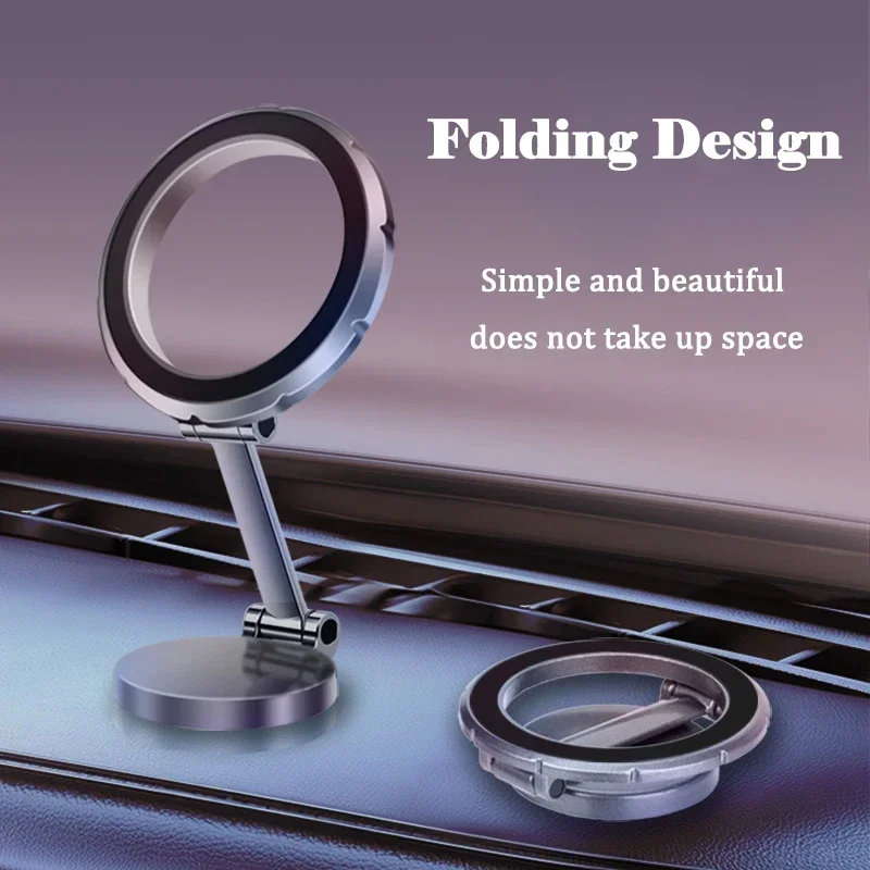 

1080 ° Поворотный сильный магнитный адсорбционный автомобильный держатель для мобильного телефона, клейкая приборная панель, складной держатель для телефона для iPhone 15 14