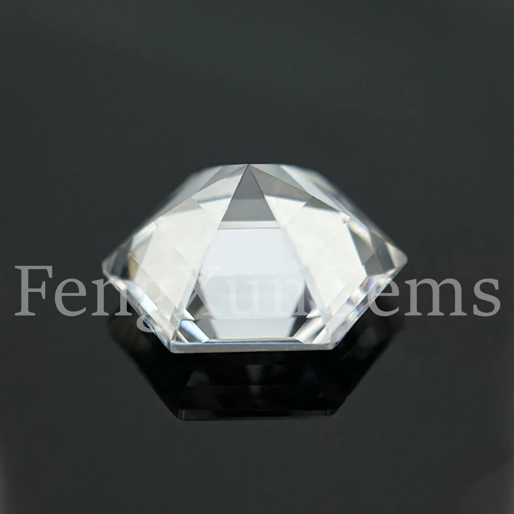 5A Cubic Zirconia Stone White Hexagon Shape Brilliant Cut CZ Loose Stones Synthetic Gems Beads For Jewelry 5x5~10x10mm