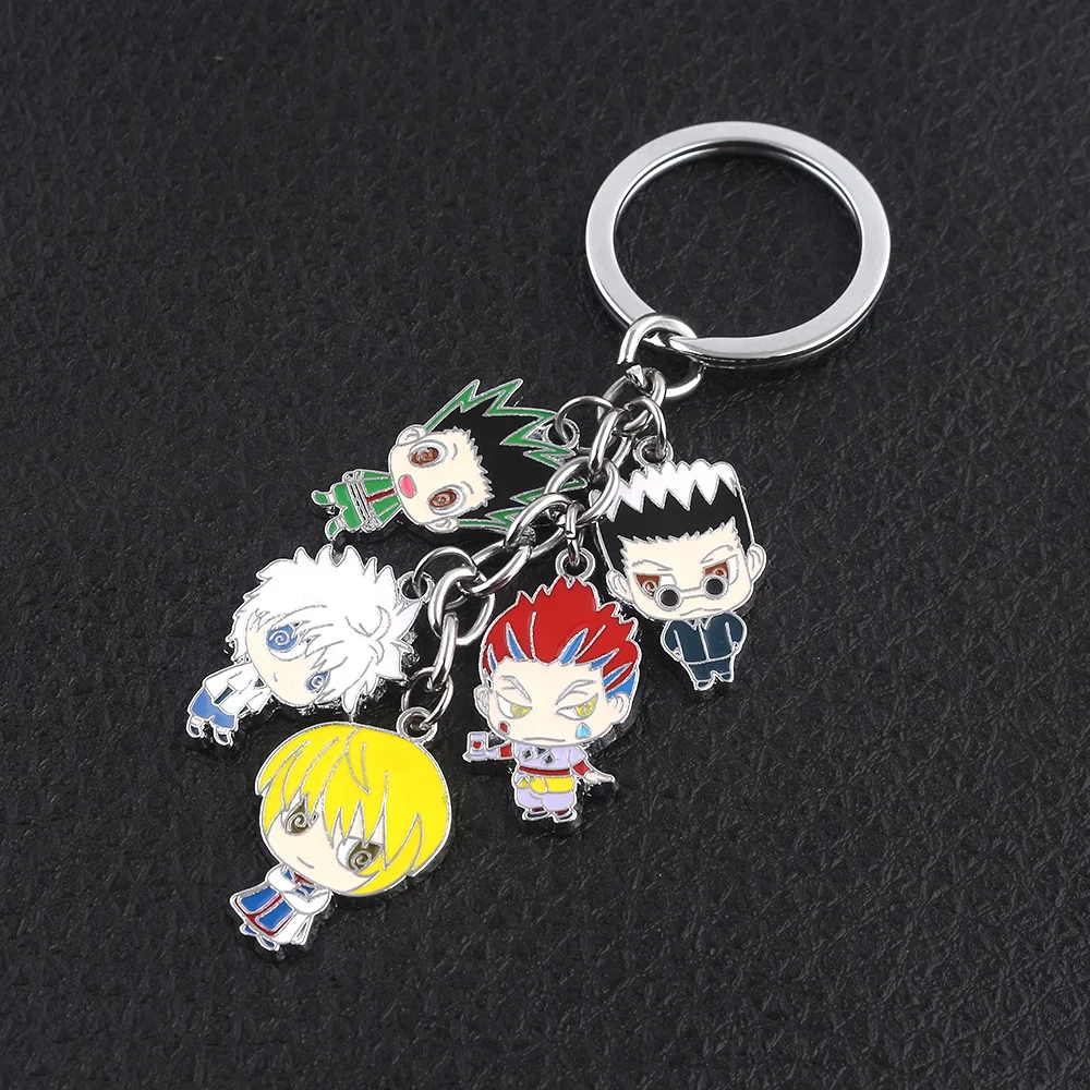 Hunter x Hunter Metal Charm Keychain GON Killua Zoldyck Kurapika Leorio Hisoka Figures Key Chain for Women Men Keyring Jewelry