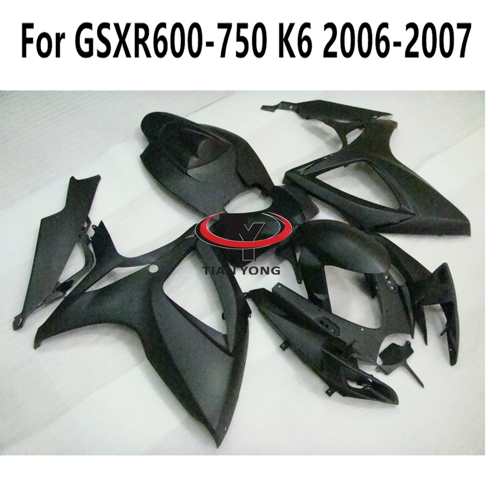 Bodywork Cowling Injection Black Matte Glossy For GSXR600 GSXR750 Fit GSXR 600 750 2006-2007 K6 2006 2007 Full Fairing Kit