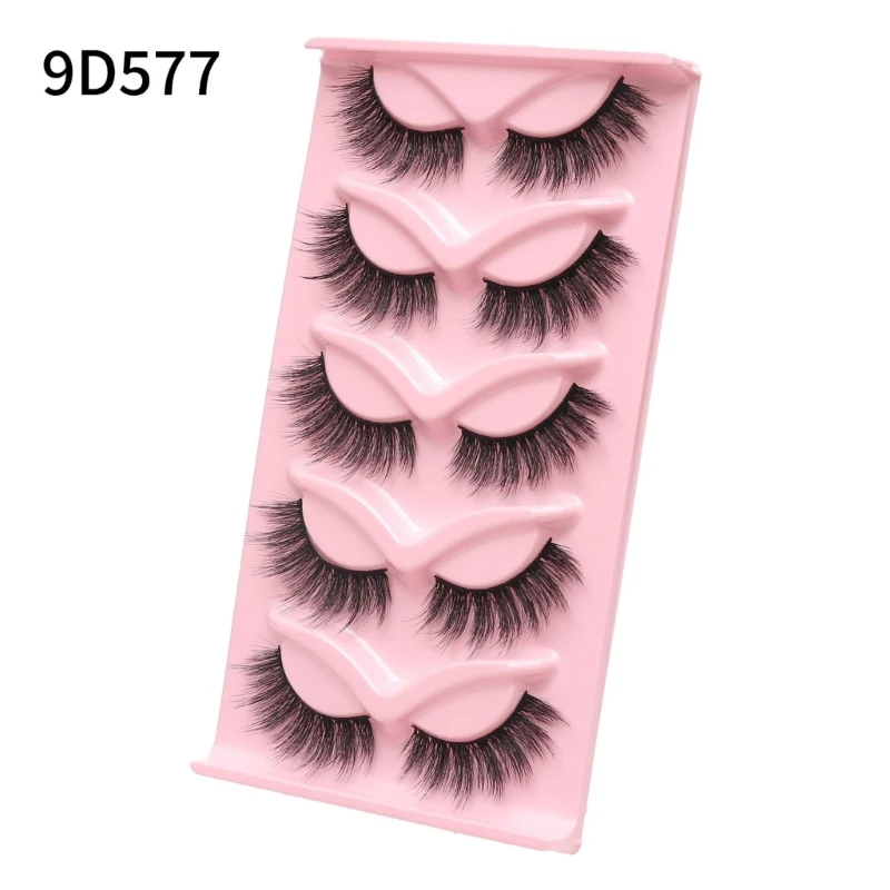 Lashes False Eyelashes Eyes Wispy Natural Faux Mink Lashes 5 Pairs Pack Light Volume Short Fake Eye Lashes