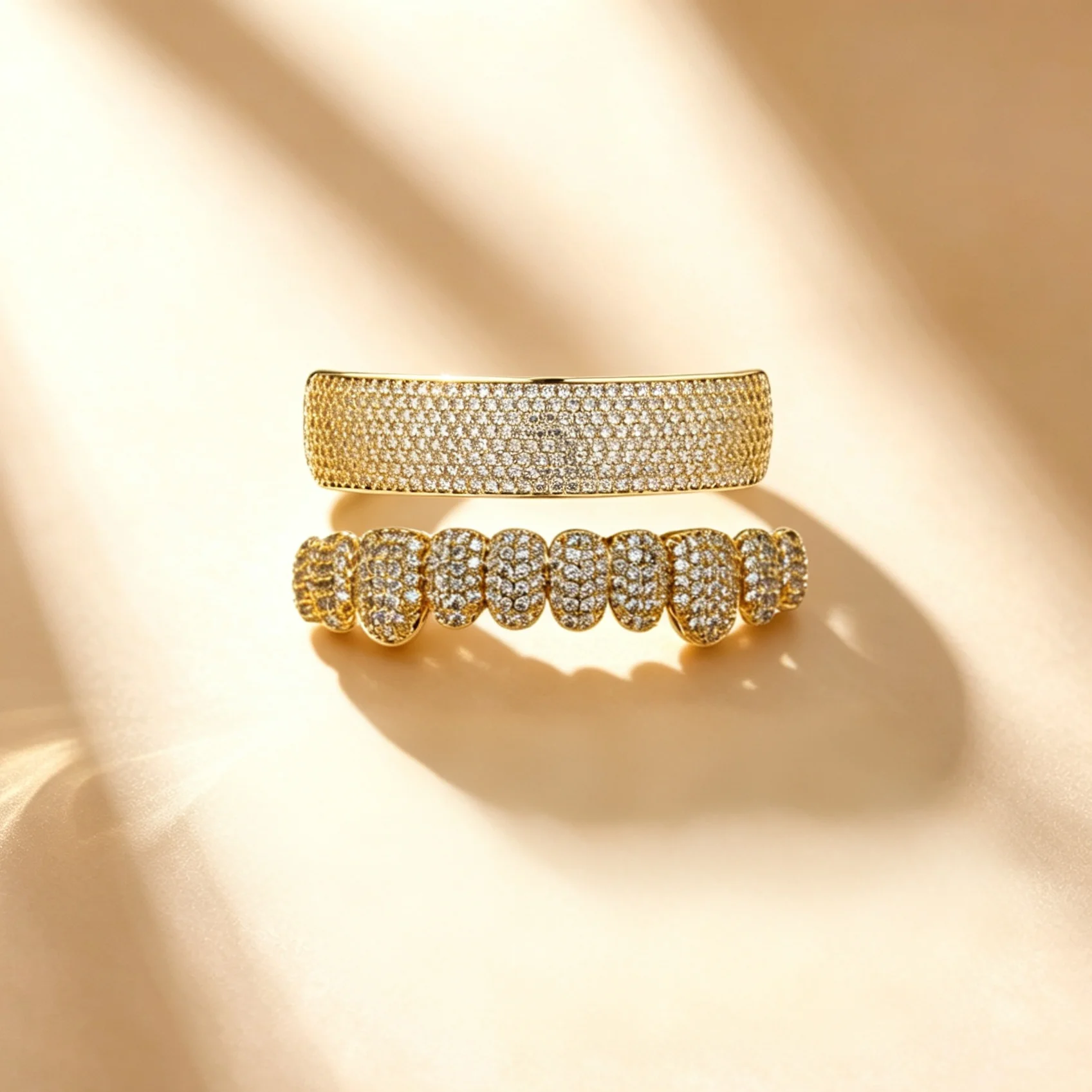 TOPGRILLZ Top Bar Bottom 10 Zähne Full CZ Grillz Set 2-teilig Iced Out Micro Pave Hip Hop Zahnschmuck für Männer und Frauen – Detail 5