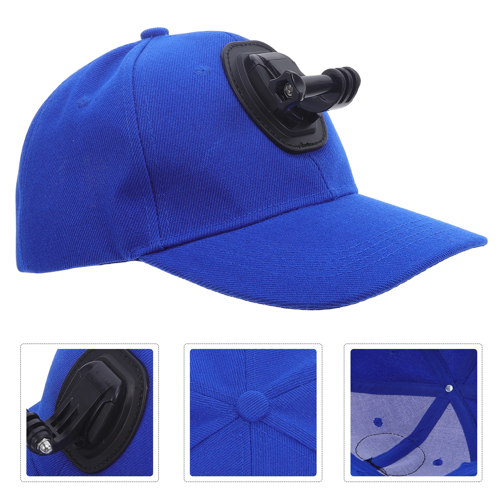 

Action Camera Baseball Cap Mount Dark Blue Breathable Outdoor Sports Hat For Hands-Free Filming Fishing Hiking Running