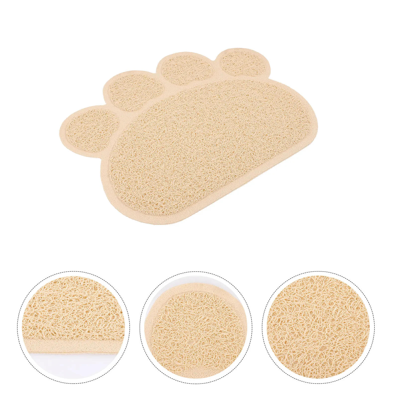 

Indoor Cat Litter Mat Wear-Resistant Portable Non-Skid Pet Feeding Mat Easy Clean Household Cat Paw Design Litter Rug Food Water