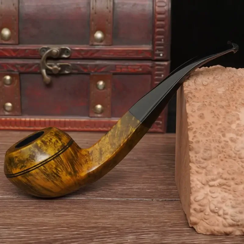 

MUXIANG Briar Wood Pipe Pipe Horn Ring Acrylic Mouthpiece