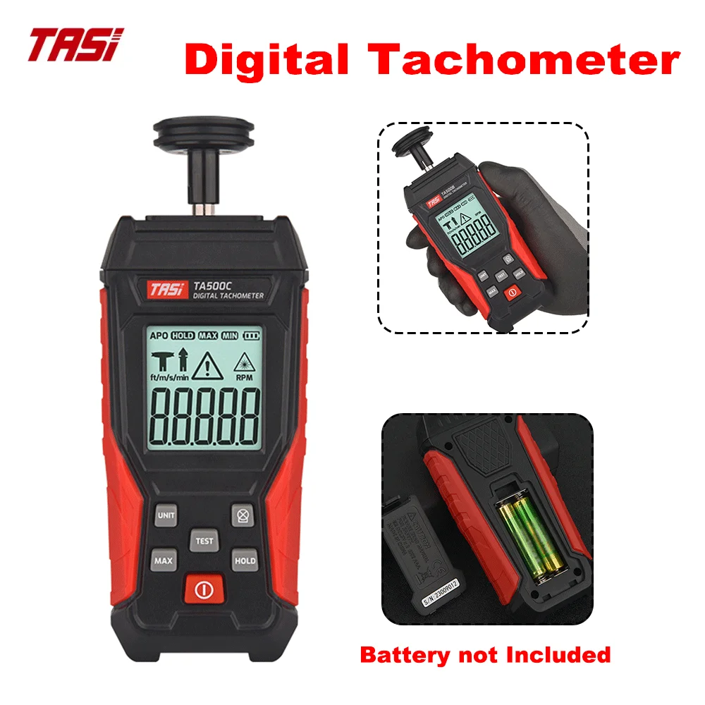 TA500 Digital Tachometer High Accuracy RPM Speedometer Multi-Function Handheld Tachometer 3-100000RPM Speed Measurement Tools