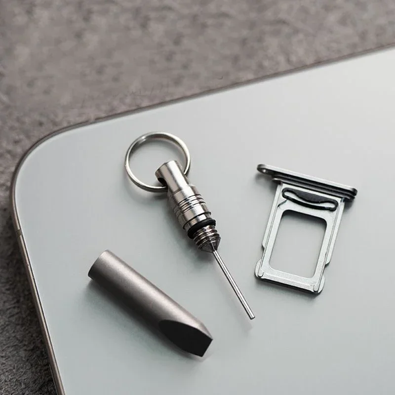 1 pz in lega di titanio multifunzionale mini piede di porco chiave pendente universale scheda per telefono cellulare dispositivo di ripristino pin di recupero scheda SIM