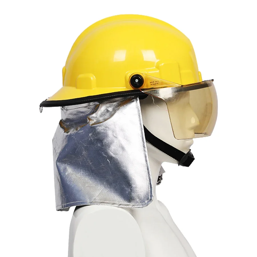 ABS Fire Newest Design CE Korean Style Safety Helmet for Fire Fighter Firefighter With Cape Mask Emergency Rescue Protective