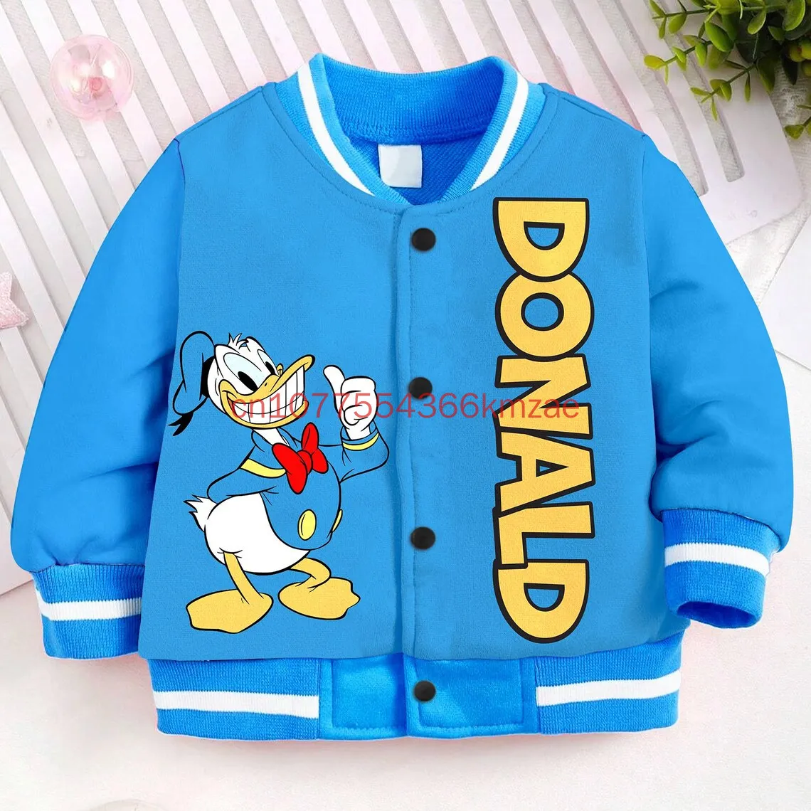 

2025 New Disney Donald Duck Kids and Youth Baseball Jacket Coat Cartoon Streetwear Harajuku Bomber College Jacket