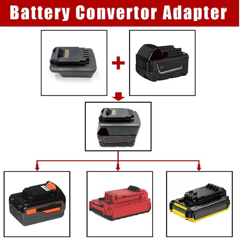 Milwaukee 18V 리튬 이온 배터리 용 배터리 어댑터-Black & Decker/포터 케이블/Stanley 18V 20V Max 무선 전동 공구 용
