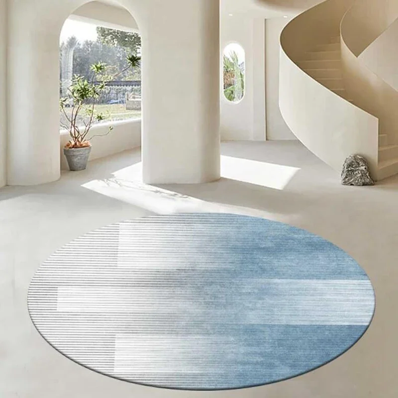 Minimalist Style Bedroom Decor Round Carpet Gradient Color Carpets for Living Room Washable Lounge Floor Mat Home Anti-slip Rug