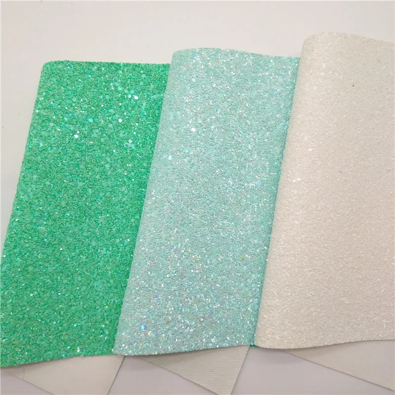 White Yellow Grey Blue Mint Chunky Glitter Solid Colors Glitter Faux Leather Vinyl Sheets For Bows Earrings DIY 21x29CM Q283