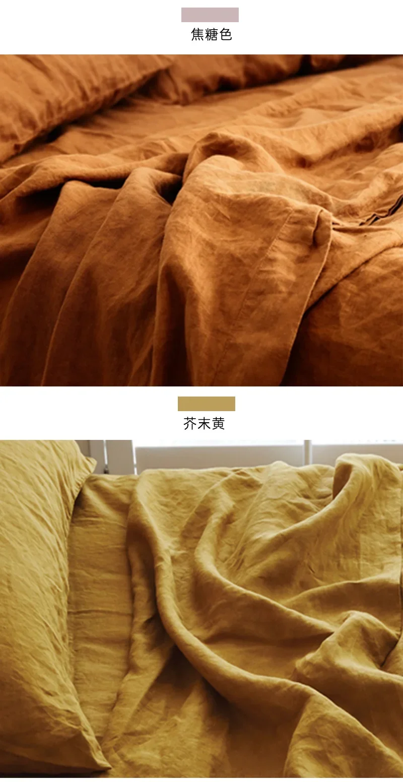 Pure 100% Linen Flat Sheet Moisture Absorbent All Season Linen Bed Sheet Various Sizes Solid Color 1 Piece Linen Flat Sheet Only
