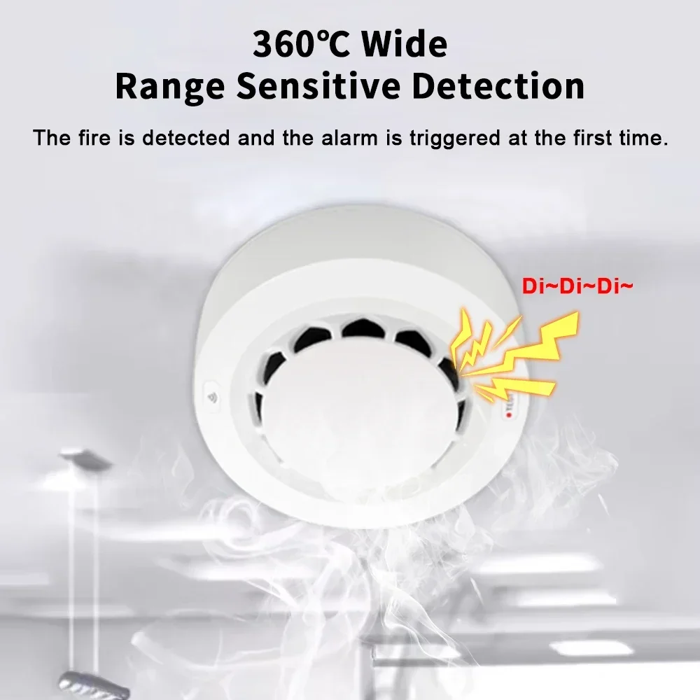 Tuya Wifi Smoke Detector Sensor Wireless Fire Protection Smart Life Smoke Alarm High Sensitivity Safety Prevention Sensor 80DB