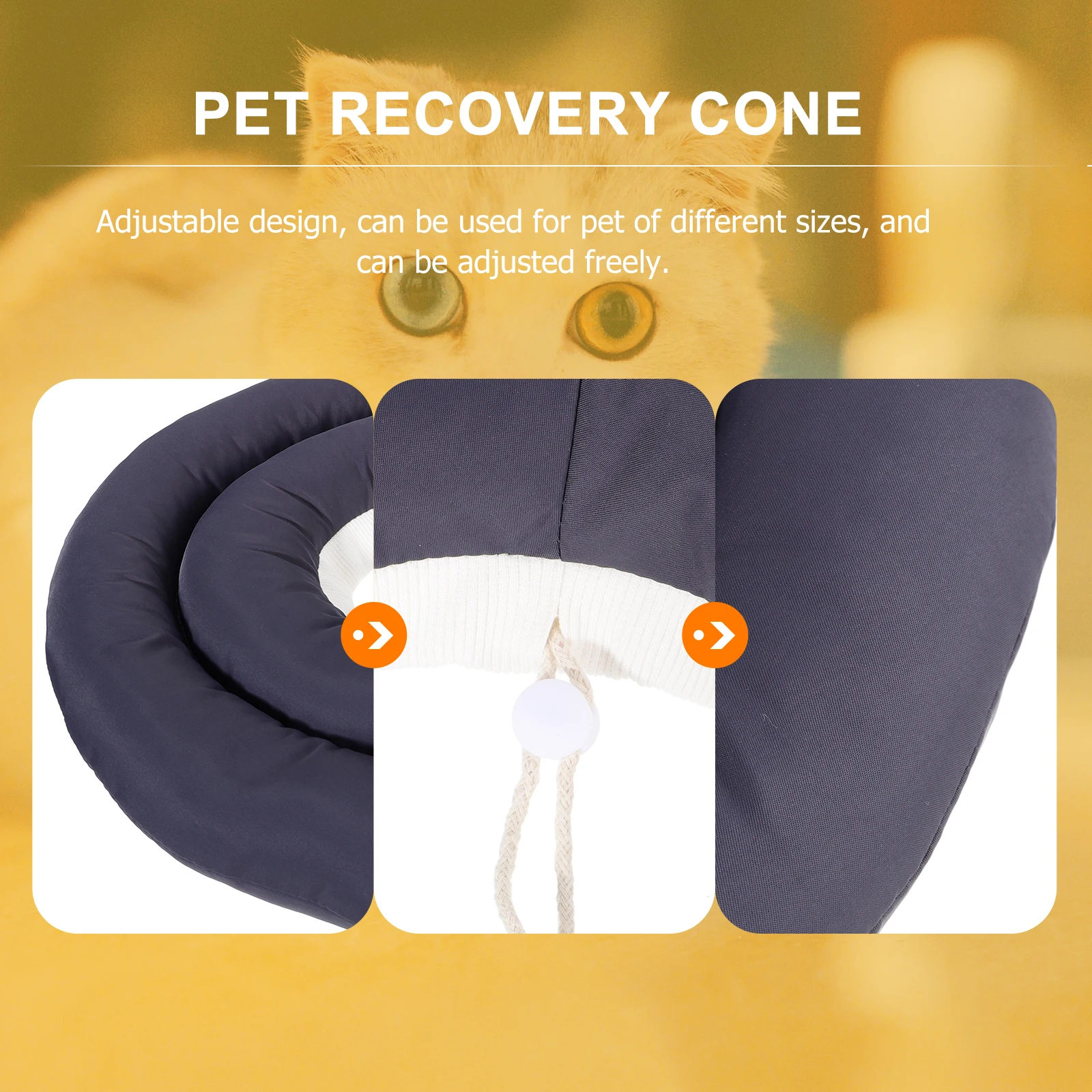 

Comfortable Pet Waterproof PP Cotton Filled Cone Size M 2 4kg Pet Cone Collar Anti Lick Recovery Dog Cat Protective